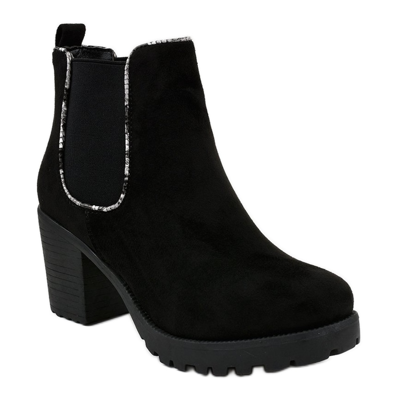 Bottes noires sur le poteau avec un élastique M10-7 le noir 1