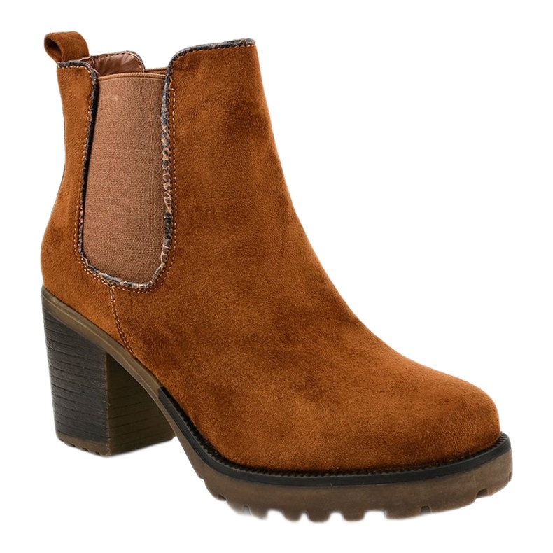 Bottines marron avec un élastique M10-7 brun 1