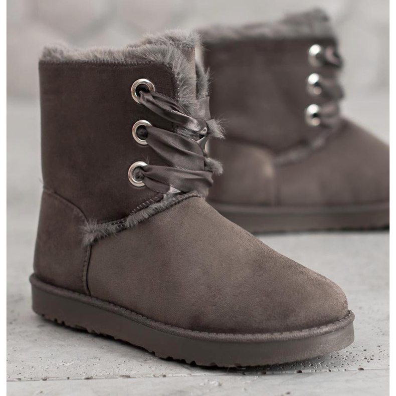 Kylie Bottes de neige nouées gris 1 Kylie Bottes de neige nouées gris 1