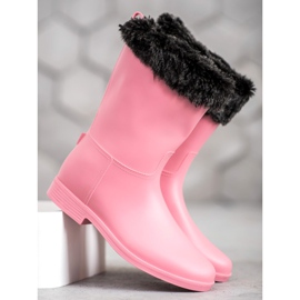 SHELOVET Bottes de pluie avec fourrure rose 1 SHELOVET Bottes de pluie avec fourrure rose 1