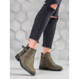 Ideal Shoes Bottines en daim vert 2
