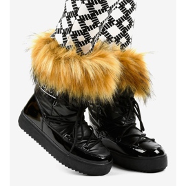 Bottes de neige noires à la mode avec fourrure 119-39 le noir 2