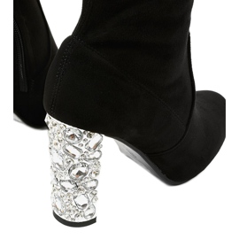 Bottines en daim noir sur le poteau BM178 le noir 4