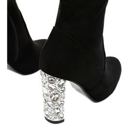 Bottines en daim noir sur le poteau BM177 le noir 4