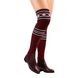 Cuissardes chaussette bordeaux 29-7 rouge 1 Cuissardes chaussette bordeaux 29-7 rouge 1