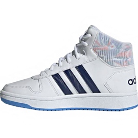 Chaussures Adidas Hoops Mid 2.0 Jr EE8546 blanche 2 Chaussures Adidas Hoops Mid 2.0 Jr EE8546 blanche 2