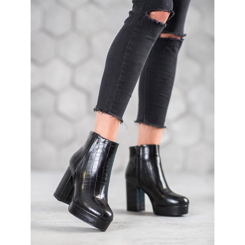 Small Swan Bottes sur la plate-forme noir 1