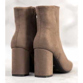 Super Mode bottines hautes sur un poteau brun 1