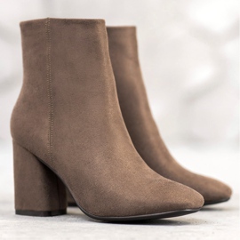 Super Mode bottines hautes sur un poteau brun 5