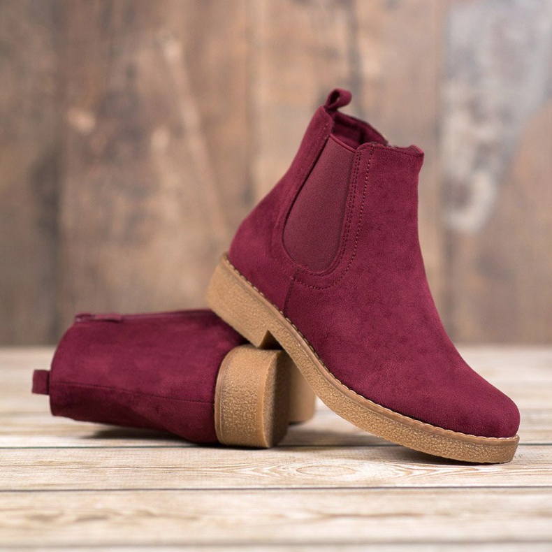SHELOVET Bottes bordeaux rouge 1