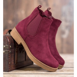 SHELOVET Bottes bordeaux rouge 2