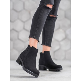 J. Star Bottines en daim sur la plate-forme noir 2