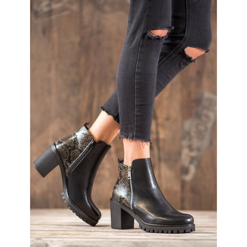 Seastar Bottes plateforme à imprimé serpent le noir 1