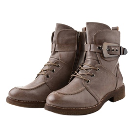 Boots kaki et bottines à fermoirs 404 1