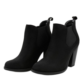Bottines en daim noir sur le poteau H305 le noir 3