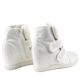 Baskets compensées blanches avec clous KLS-112-3 2