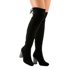 Bottines en daim noir sur le poteau 0-235 le noir 3