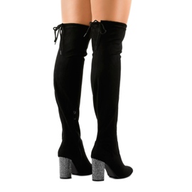 Bottines en daim noir sur le poteau 0-235 le noir 2