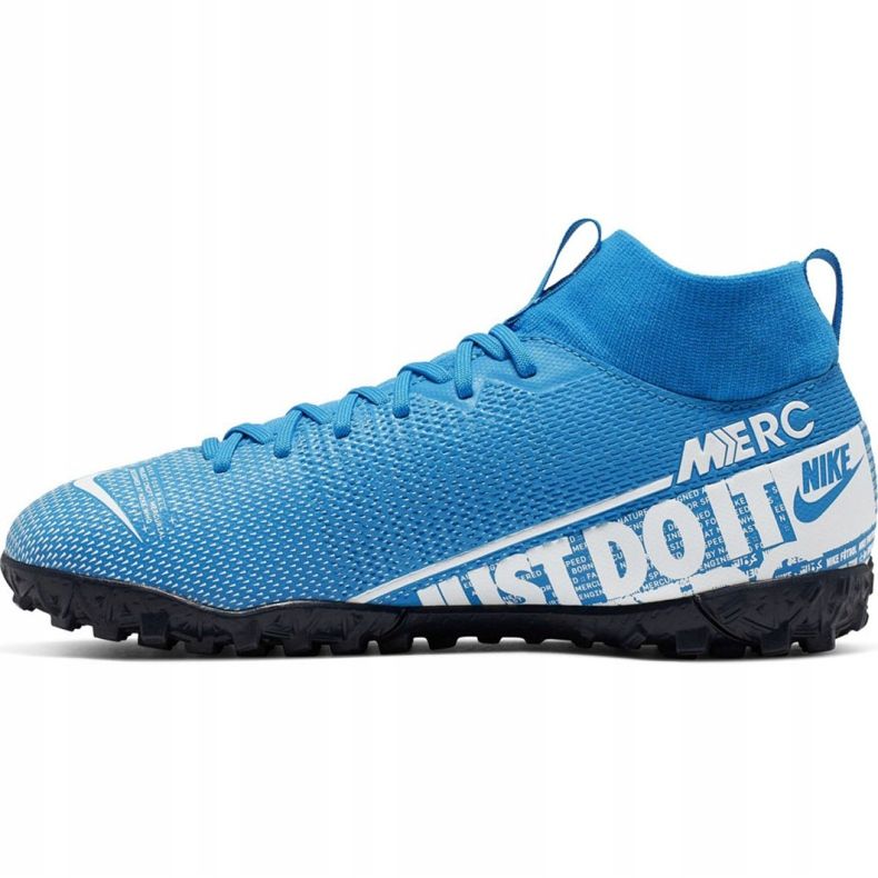 Nike Mercurial Superfly 7 Academy Tf Jr AT8143 414 chaussures de football multicolore bleu 1