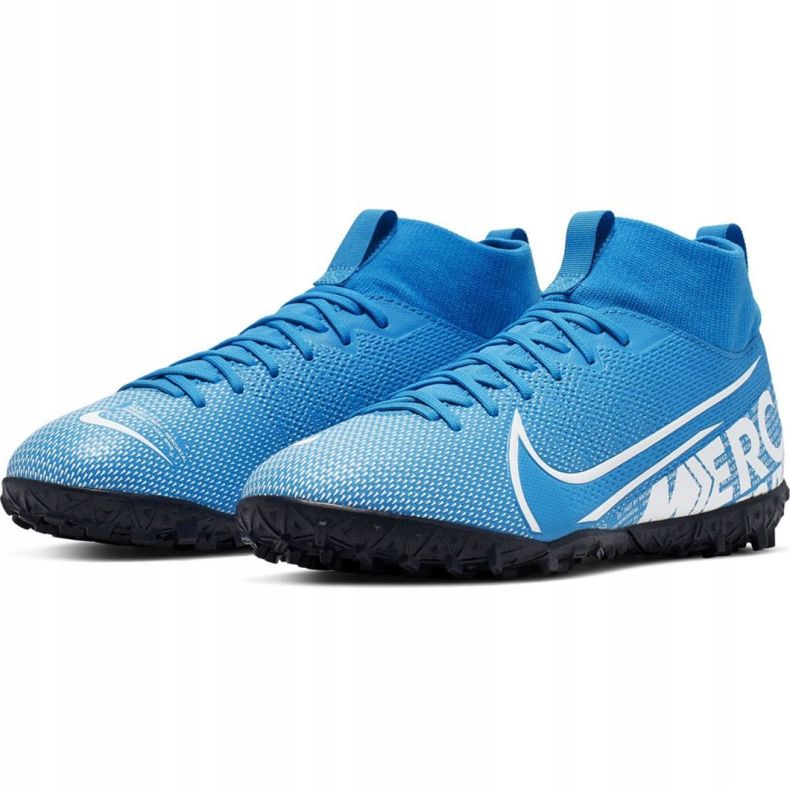 Nike Mercurial Superfly 7 Academy Tf Jr AT8143 414 chaussures de football multicolore bleu 2