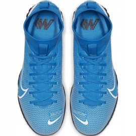 Nike Mercurial Superfly 7 Academy Tf Jr AT8143 414 chaussures de football multicolore bleu 3