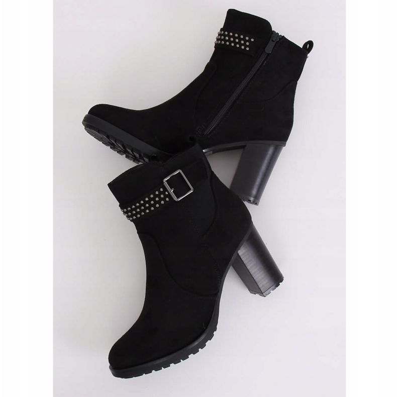 Bottines à talons noires 6139 Noir le noir 1