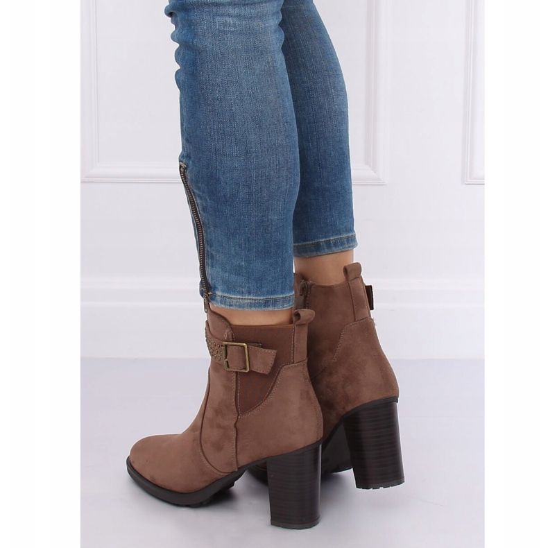 Bottines a talon marron 6139 Kaki 1 Bottines a talon marron 6139 Kaki 1