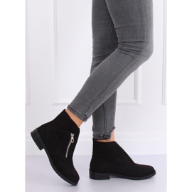 Bottines en daim noir 20195 Noir 1