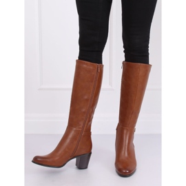 Bottines à talons classiques camel BM-9090 Camel brun 3
