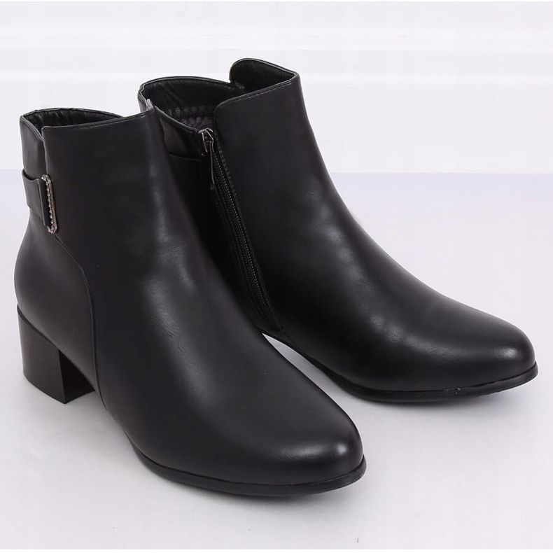 Bottines noires à talons bas CK63-2 Noir le noir 2