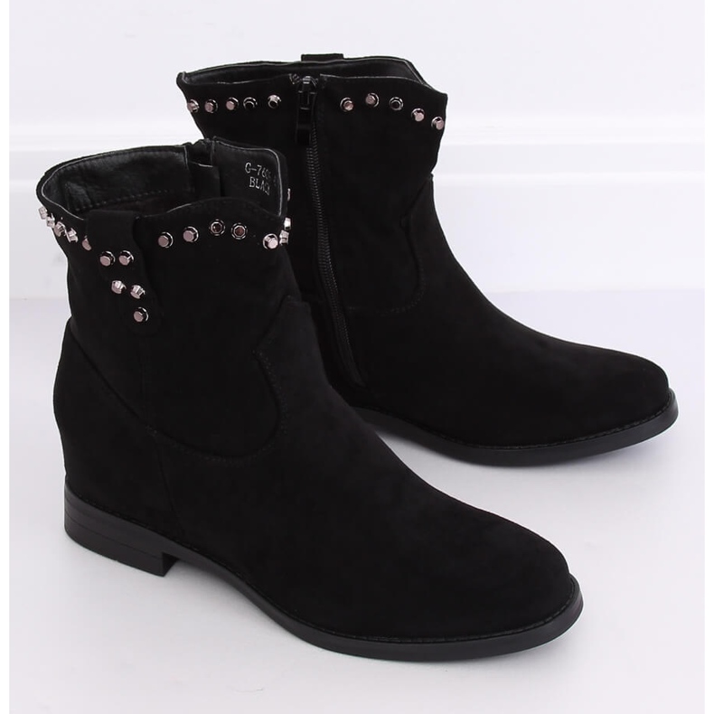 Bottes noires sur un coin caché G-7606 Noir 2