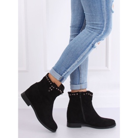 Bottes noires sur un coin caché G-7606 Noir le noir 1