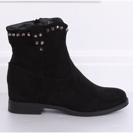 Bottes noires sur un coin caché G-7606 Noir le noir 4