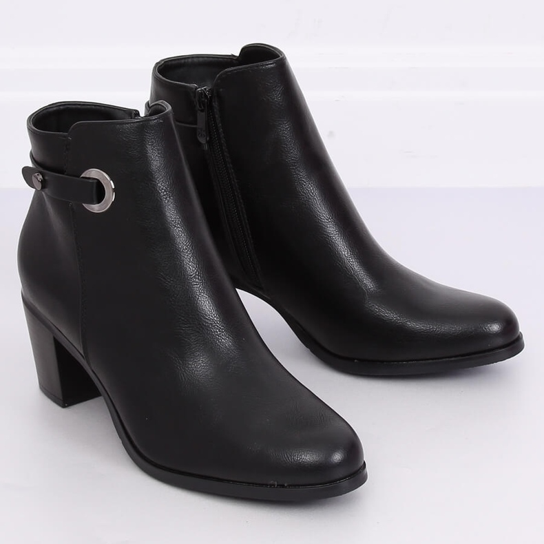 Bottines noires à talons BM-9088 Noir 1