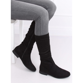 Bottines noires à talons plats M629 Noir 1