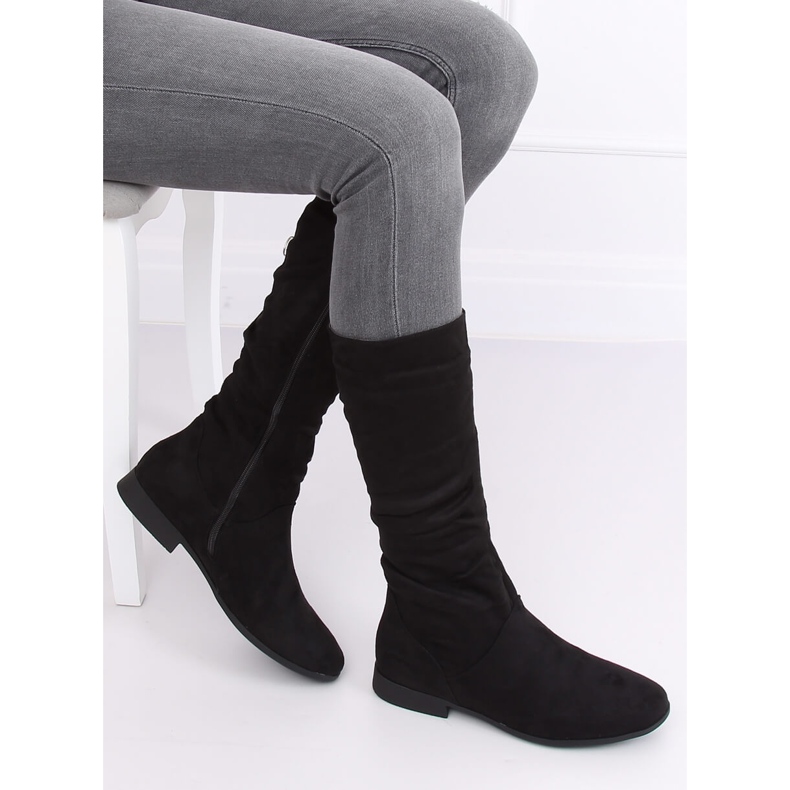 Bottines noires à talons plats M629 Noir le noir 1