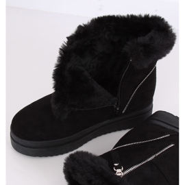 Noir PP-30 Bottes de neige noires avec fourrure le noir 2