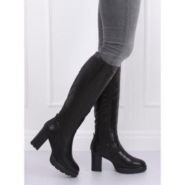 Bottines à talons isolées noires Q600-04 Noir le noir 1