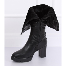 Bottines à talons isolées noires Q600-04 Noir le noir 4