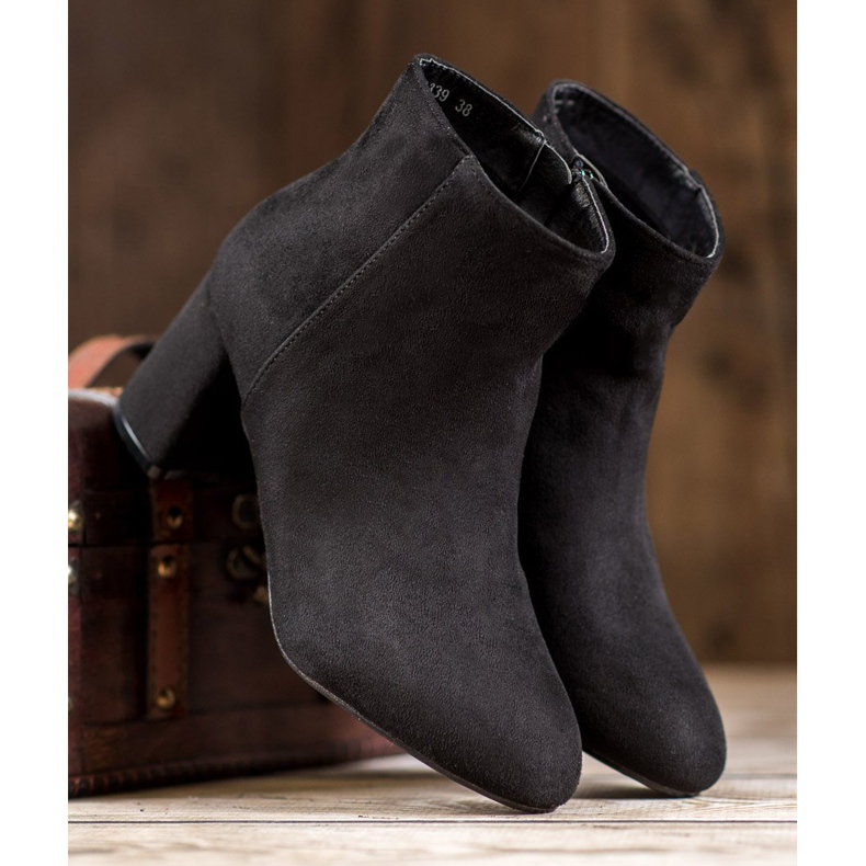 SHELOVET Bottes en daim classiques le noir 1