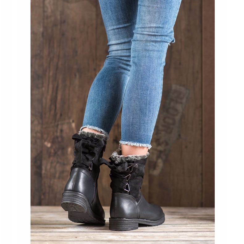 SHELOVET Bottes Chaudes Avec Fourrure le noir 2