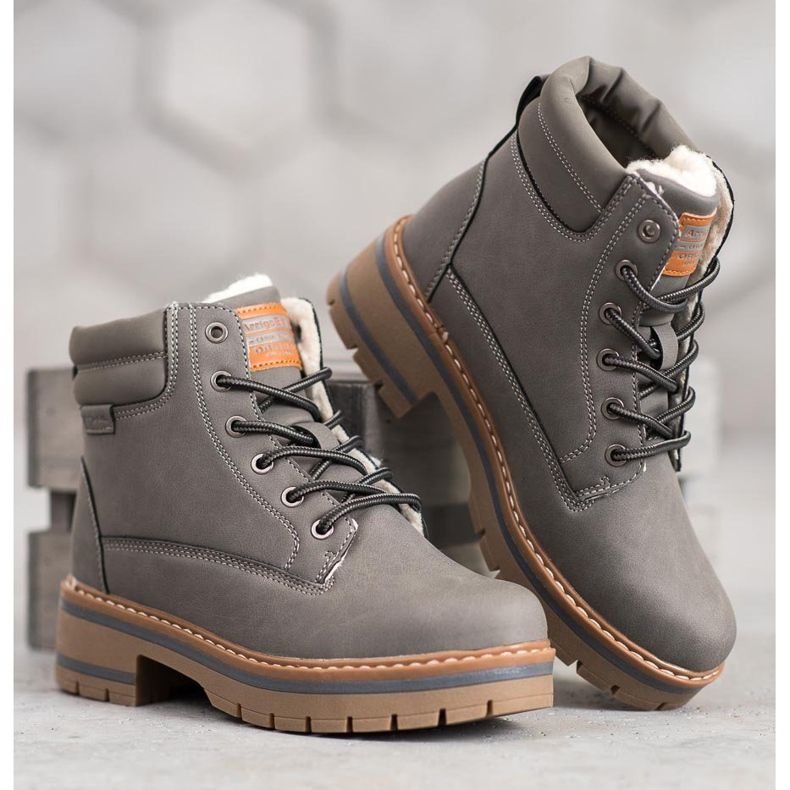Arrigo Bello Bottes de randonnée chaudes gris 1