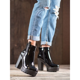 Seastar Bottes de mode laquées le noir 4