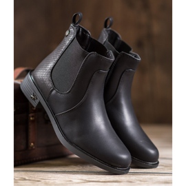 SHELOVET Bottines Chelsea en cuir écologique noir 2