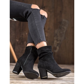 SHELOVET Bottes hautes en daim le noir 2