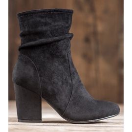 SHELOVET Bottes hautes en daim le noir 4