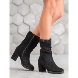 SHELOVET Bottes hautes avec boucle noir 1