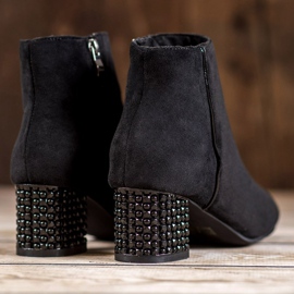 SHELOVET Bottes à talon décoratif le noir 1