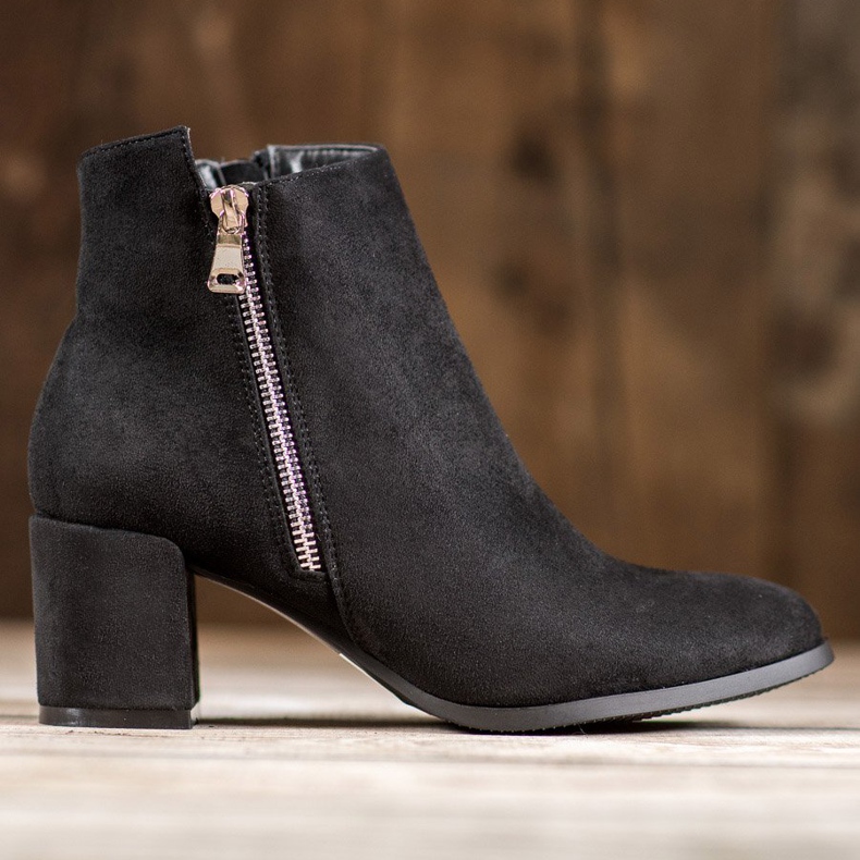 SHELOVET Bottes en daim classiques le noir 2