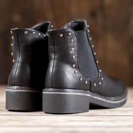 SHELOVET Bottes Avec Strass le noir 1 SHELOVET Bottes Avec Strass le noir 1